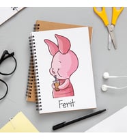 Winnie The Pooh Piglet Tasarımlı Defter Kişiye Özel