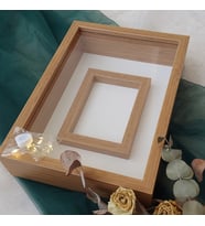 25X35 BAMBU LEDSİZ FOTOĞRAF BÖLÜMLÜ ANI ÇERÇEVESİ- NİŞAN SÖZ GÜLLERİNİZ İÇİN ÇERÇEVELER