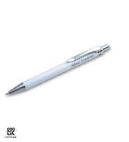 Kişiye Özel Beyaz ve Gümüş Renk Metal Tükenmez Kalem GDTK-904109