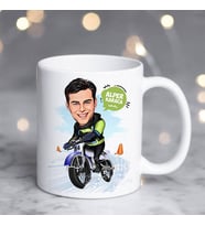 Kişiye Özel Karikatürlü Bisiklet Süren Erkek Kupa Bardak