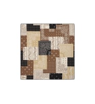 Bursa İpek Taba Patchwork Desen Twill İpek Eşarp