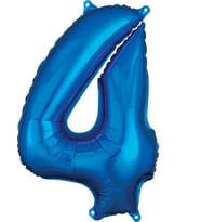 Folyo Balon Mavi 4 Rakam 80 Cm