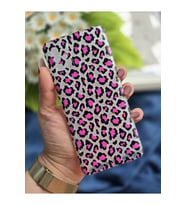 Samsung Galaxy A51 Uyumlu Pembe Leopar Baskılı Şeffaf Telefon Kılıfı