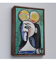 Çerçeveli Pablo Picasso - Jaqueline Roque Portre Tablosu (Siyah)