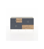 Arges Konsol 5 Raflı 3 Çekmeceli 5 Kapaklı 176x30x99 Aytaşı-Antrasit/Çam