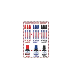 770 Doldurulabilir Tahta Kalemi 9 Adet + Tahta Kalemi Mürekkebi 3 Adet