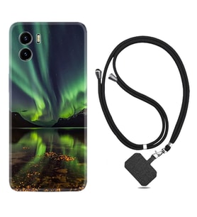 Vivo Y15S Y32 Y33S Y51 Y53S Kılıf Boyun Askılı Silikon Kuzey Işıkları 1327