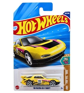 Hot Wheels '95 Mazda RX-7 Drift - Sarı (1/64) Uzun Kartonet - HYY95