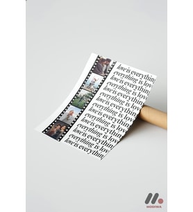 Kişiye Özel Film Şeridi Love Posteri, Çerçevesiz Yüksek Kalite Duvar Afişi