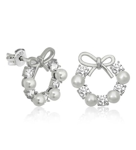 Gümüş İnci Kurdele Çivili Kadın Küpe