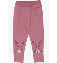 Breeze Kız Bebek Tayt Pantolon Tavşan Nakışlı 9 Ay-3 Yaş, Gülkurusu