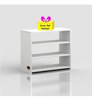 Kenzlife ayakkabılık goya byz 060*70*30 arkalıksız ayakkabı ofis dolabı + tekli duvar rafı hediyeli (Karışık)