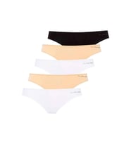 U.S. Polo Assn. Kadın 5'li Tanga (Siyah-Beyaz-Ten-Beyaz-Ten) (Çok Renkli)