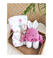 Müslin Battaniye ve Amigurumi Uyku Arkadaşı Seti