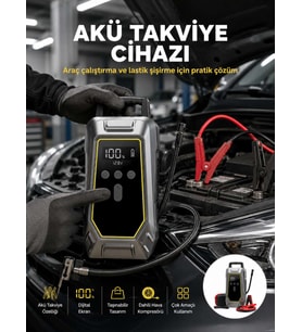 Araç Kullanıcıları İçin Çok Fonksiyonlu Akü Takviye Cihazı