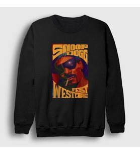 Presmono Unisex Siyah Snoop Dogg Fest Westcoast Sweatshirt 422351tt