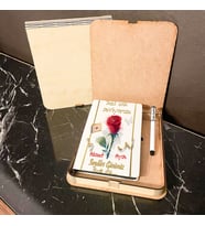 Sevgiliye Hediye Ahşap Kutulu Defter Kalem Set 015