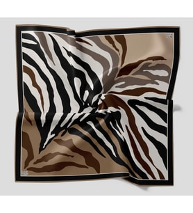 Levidor Kristal Eşarp Zebra Desen Siyah Kahve