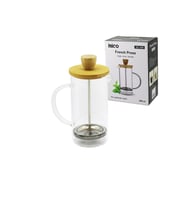 FRENCH PRESS BAMBU KAPAK 600ML CAM BİTKİ SÜZGEÇİ (4915)