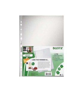 Leitz Poşet Dosya 100 LÜ A4 Şeffaf Buzlu 4796 (100 Lü Paket)