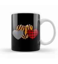 Girls Valentines Day S Hearts Love Leopard Plaid Kids 01 Kupa Bardak Porselen
