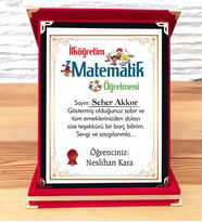İlköğretim Matematik Öğretmenine Plaket (STD)