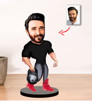 Kisiye Özel Karikatür Erkek FİTNES HOCASI Biblo M4