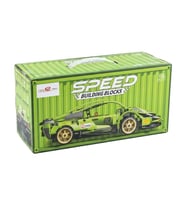 Toys e Toys Speed Building Blocks 1:18 Ölçek Çek Bırak Yeşil Yarış Arabası Yapı Blok Seti 451 Parça 9055-1