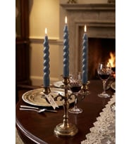 Burgu Şamdan 3'lü Mum - Mumelia Candles Doğal Soya Kutulu Dekoratif Mum - Gri
