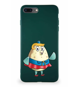 Apple iPhone 8 Plus Soft Premier Kapak Bayan Puff Tasarımlı Silikon Kılıf - Yeşil (Şeffaf)