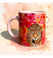 Good Vibes Leopar Desenli Seramik Kupa