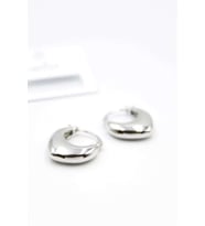 Oval Halka Küpe - Gümüş
