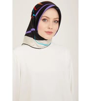 Armine İpek Eşarp 9115 (T)- İlkbahar Yaz- Twill İpek 9115-01 Siyah