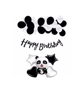 Doğum Günü Balon Seti Panda Konseptli Balon Seti