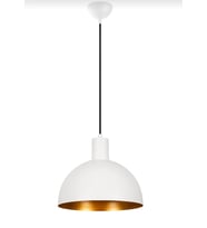 Retro Metal Beyaz içi Gold Dekoratif Kafe Mutfak Rustik Tekli Sarkıt Avize çap:30 cm