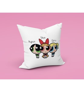Power Puff Girls Tasarımlı Yastık Kişiye Özel
