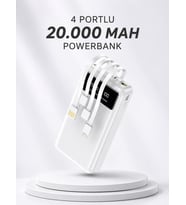 Powerbank Şarj Cihazı 4 Çıkışlı 20.000 MAH Powerbank Kompakt Yüksek Kapasiteli Hızlı Şarj