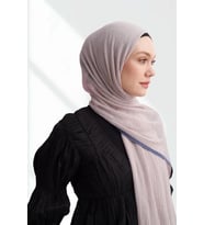 Müslin Biyeli Şal  -90 x 200- 3352-02 (DUMAN)