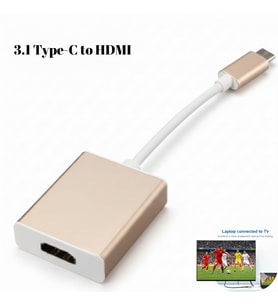 3.1 Type-C to HDMI Adaptör Dönüştürücü 4K Monitör, Smart TV, Projeksiyon Uyumlu