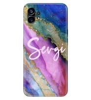 Nothing Phone 1 / 2 Kılıf İsim Yazılı Kişiye Özel Silikon Kapak Model-10 (Çok Renkli)