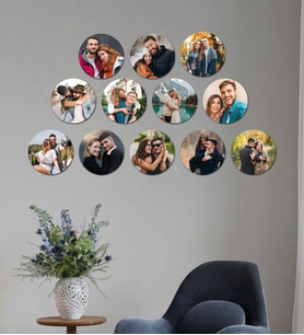 Kişiye Özel 12 Fotoğraflı Yuvarlak Mdf Tablo