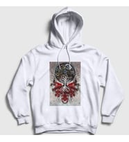 Presmono Unisex Beyaz The Link Gojira Kapüşonlu Sweatshirt 53513tt