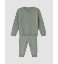 LCW baby Yeşil Nakışlı Erkek Bebek Triko Takım