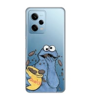 Redmi Note 12 Pro 5G Uyumlu Susam Sokağı Kurabiye Canavarı Desenli Şeffaf Telefon Kılıfı