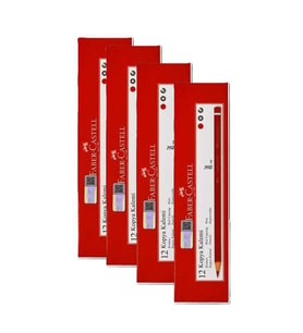 FABER CASTELL KURŞUN KALEM KIRMIZI 4x12