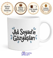 İsme Özel Gözyaşları Yazılı Komik Ofis Kupa Bardak Hediye