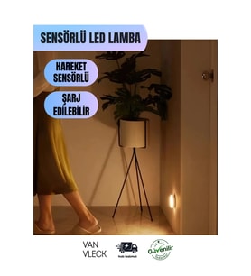 Sensörlü LED Lamba 3 Mod Şarjlı Gece ve Koridor Işığı, Vidasız Mıknatıslı (Krem)
