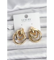 Gold Renk Halka Model Pirinç Kadın Küpe