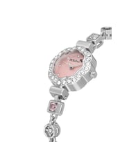 Polo Air Kalpli Kadran Renkli Taşlı Kordon Kadın Kol Saati Gümüş Pembe PL-1575B2x (Pembe Gümüş)