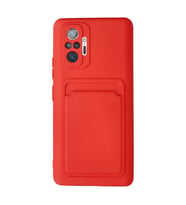 Xiaomi Redmi Note 10 Pro Kılıf Kelvin Kartvizitli Silikon - Kırmızı